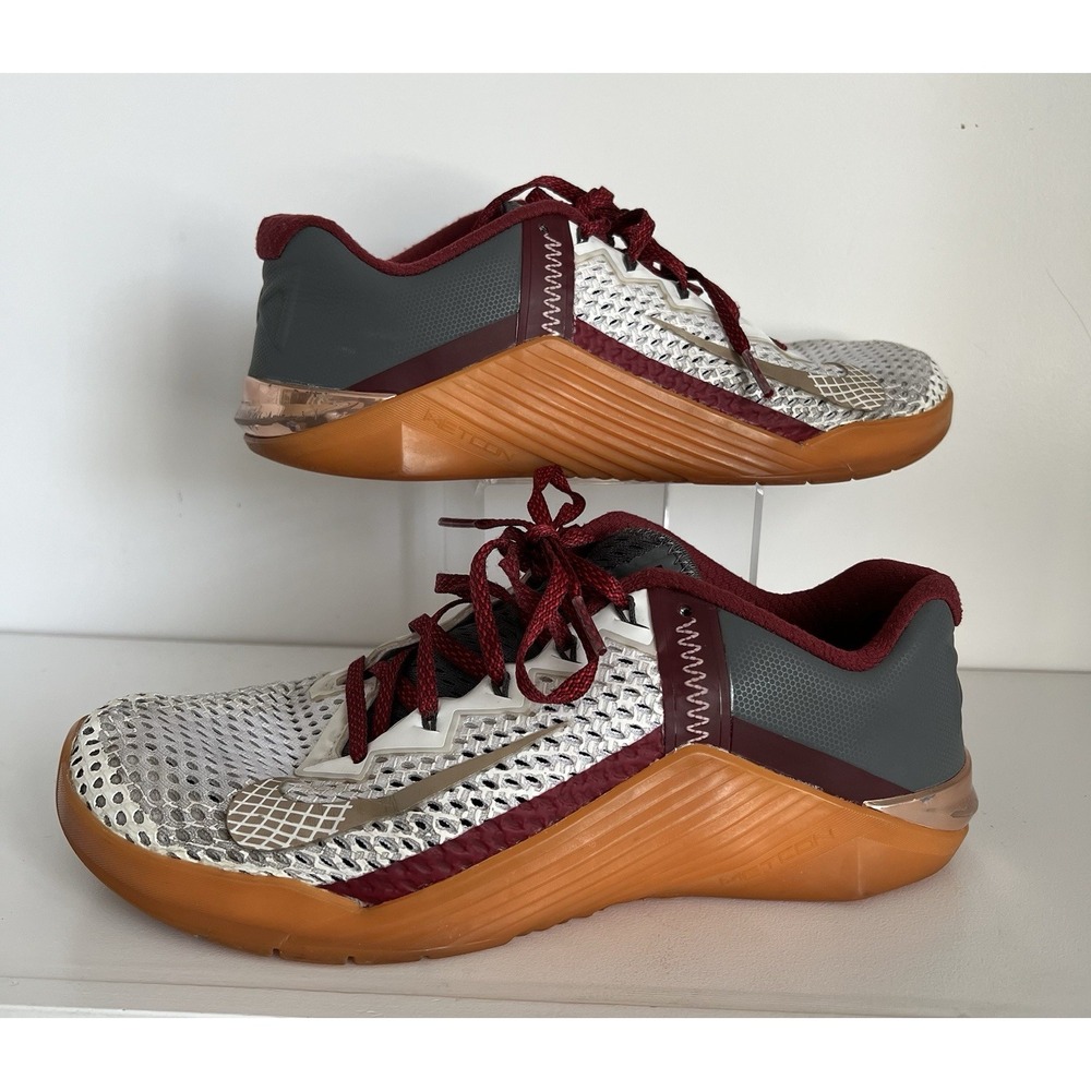 Nike Metcon‎ 6 By You Men's Size 8 White/Burgundy/Gray Training Sneaker
